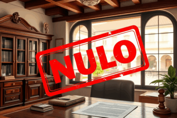 Imagen de un documento sin firma, simbolizando la nulidad