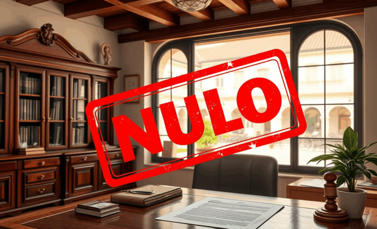 Imagen de un documento sin firma, simbolizando la nulidad
