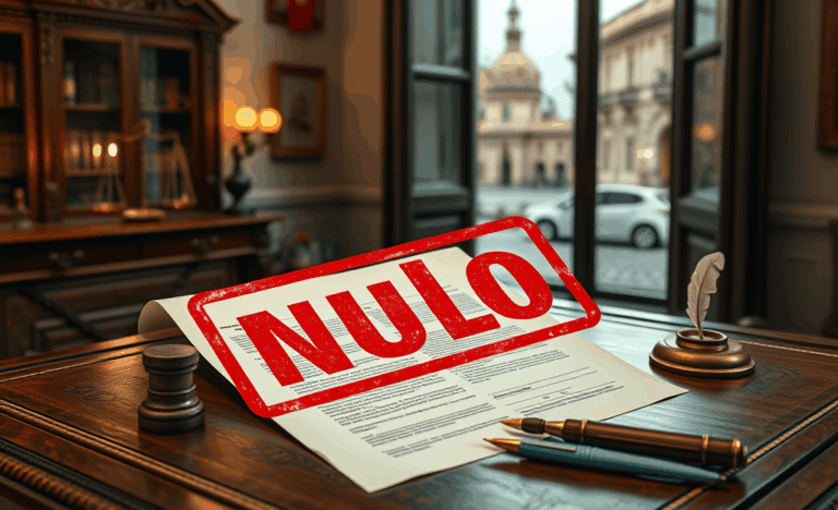 Imagen ilustrativa de un documento legal marcado como nulo.