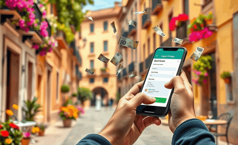 Imagen de una persona recibiendo dinero de manera rápida a través de un dispositivo digital.