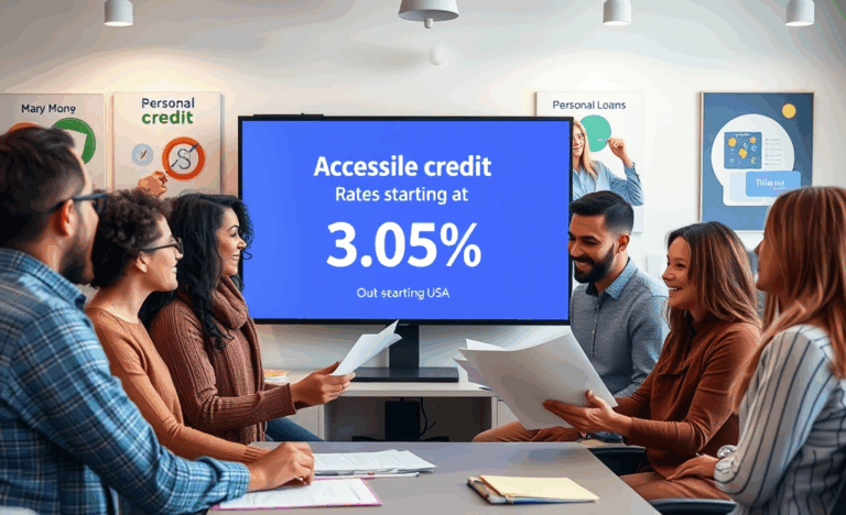 Una persona revisando opciones de crédito en un ordenador portátil, centrada en encontrar préstamos personales con tasas accesibles.