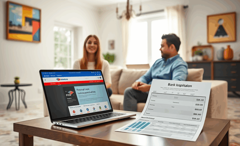 Imagen de una persona revisando sus opciones de crédito personal con Bank of America en una computadora portátil.