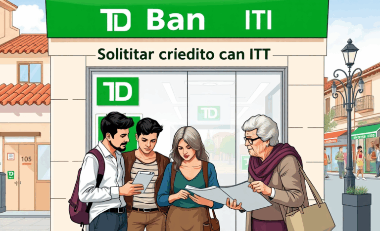 Imagen de una persona solicitando crédito en TD Bank utilizando su ITIN.