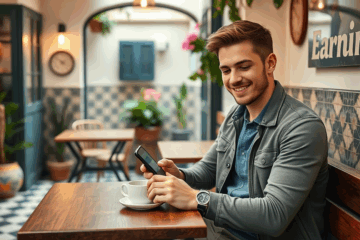 Aplicación Earnin mostrando opciones de adelanto de salario en un teléfono móvil.