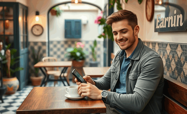 Aplicación Earnin mostrando opciones de adelanto de salario en un teléfono móvil.